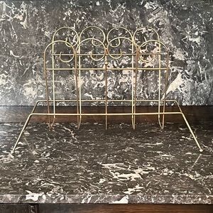 COPY - Vintage Magazine Rack Mid Century Modern Brass Gold Tone Metal